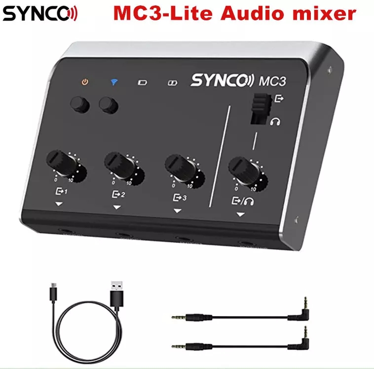 Audio And Music Mixer - Synco MC3 Lite 오디오 믹서 4채널
