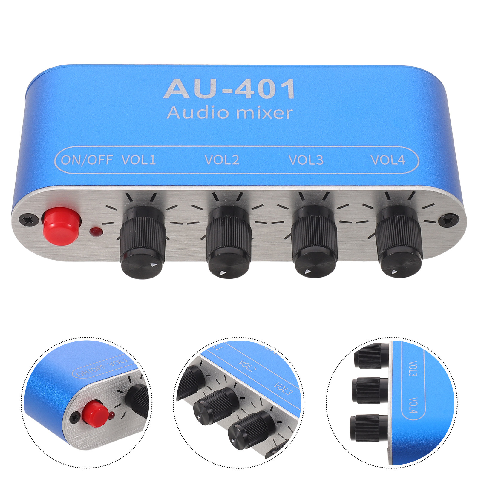 Audio Mixer 4 Channel - 4채널 오디오 믹서 컴팩트 3.5mm 스테레오
