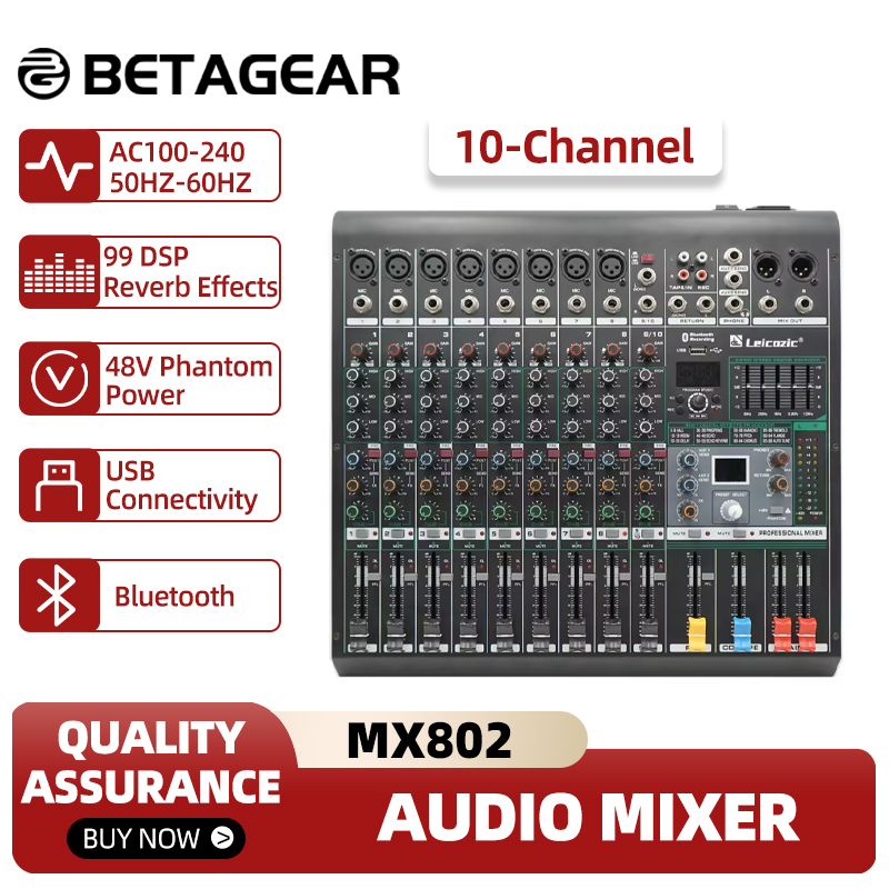 Audio And Music Mixer - Leicozic 믹싱 콘솔 MX802 10채널 오디오