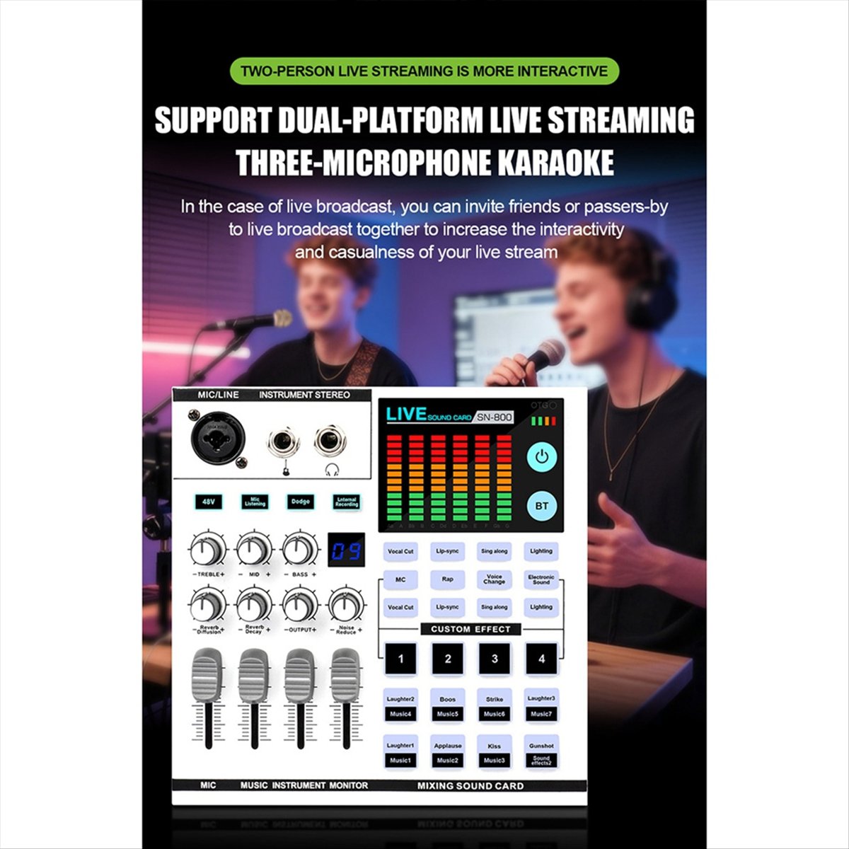 Audio And Music Mixer - DTC5 SN800 라이브 사운드 카드 음성